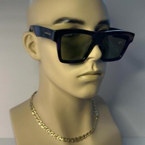 Gucci Men's GG0962Sm Acetate Rectangle Sunglasses - Picture 1 of 15